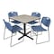Cain Cain Square Table & Chair Set, Wood, Metal, Polypropylene Top TB4242PL44BE - alternate 1